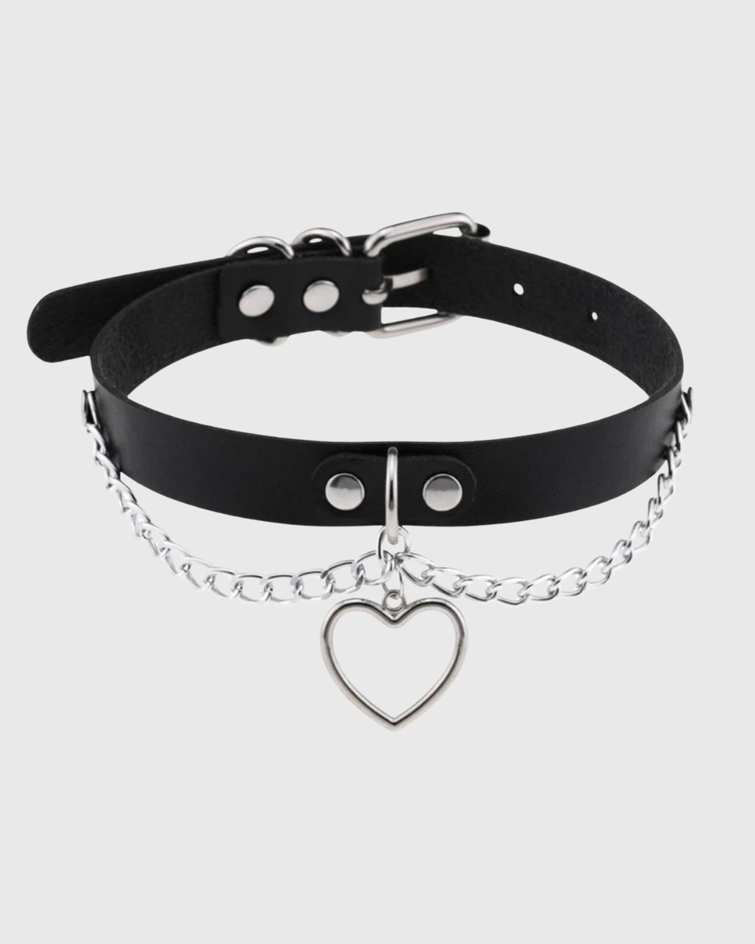 Schwarzes Kunstleder-Halsband