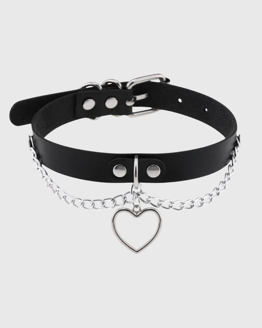 Schwarzes Kunstleder-Halsband